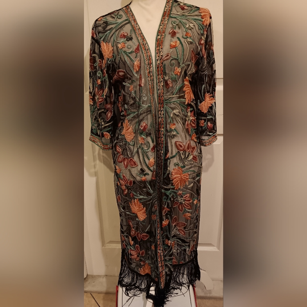 Floral Embroidered Long Sleeve Dress